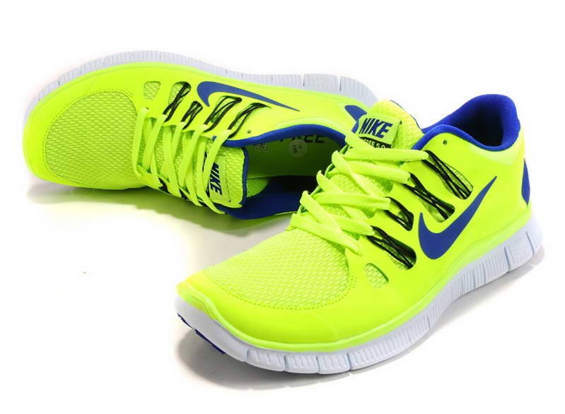 nike Free Run 5.0 V2 Mens Running Shoes New Breathable Yellow Blue (1)